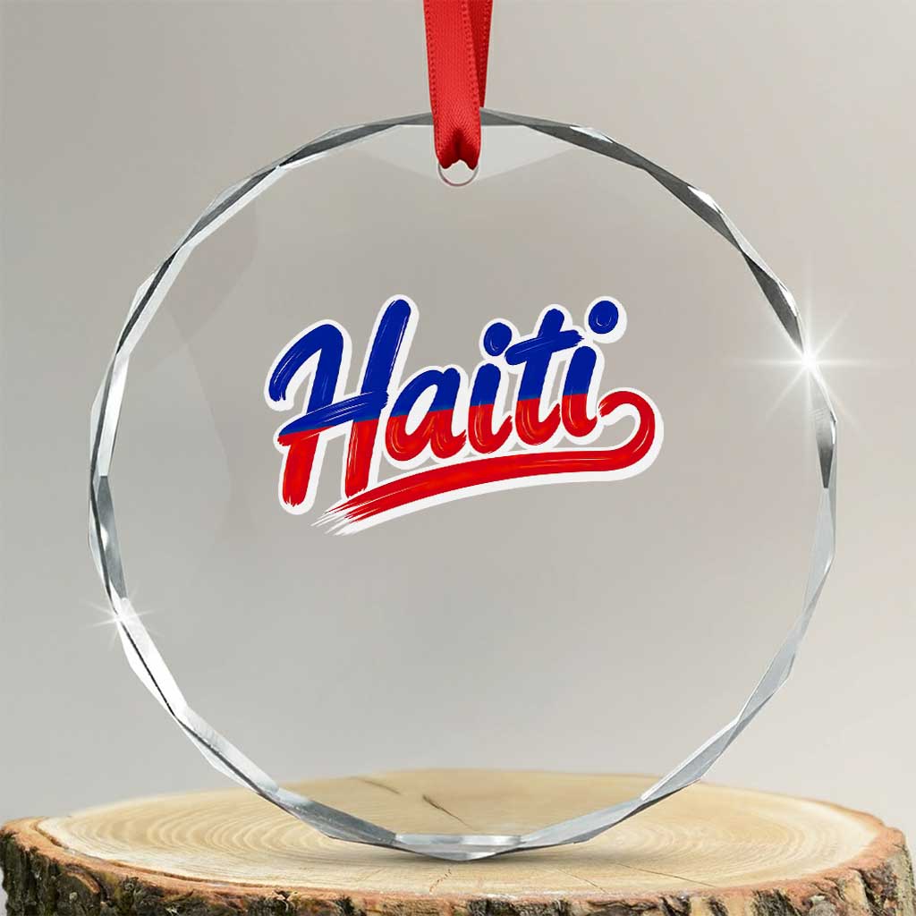 Ayiti Cheri Haiti Pride Gift For Proud Haitians Crystal Glass Ornament