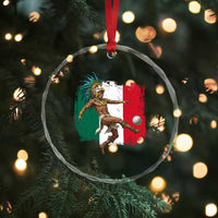 Aztec Warrior Playing Soccer Crystal Glass Ornament Mexican Pride Football Fan Gift