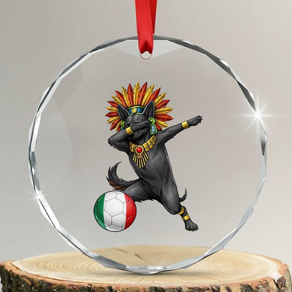 Aztec Xolo Dog Soccer Crystal Glass Ornament Mexican Heritage Fan Gift
