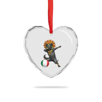 Aztec Xolo Dog Soccer Heart Crystal Glass Ornament Mexican Heritage Fan Gift