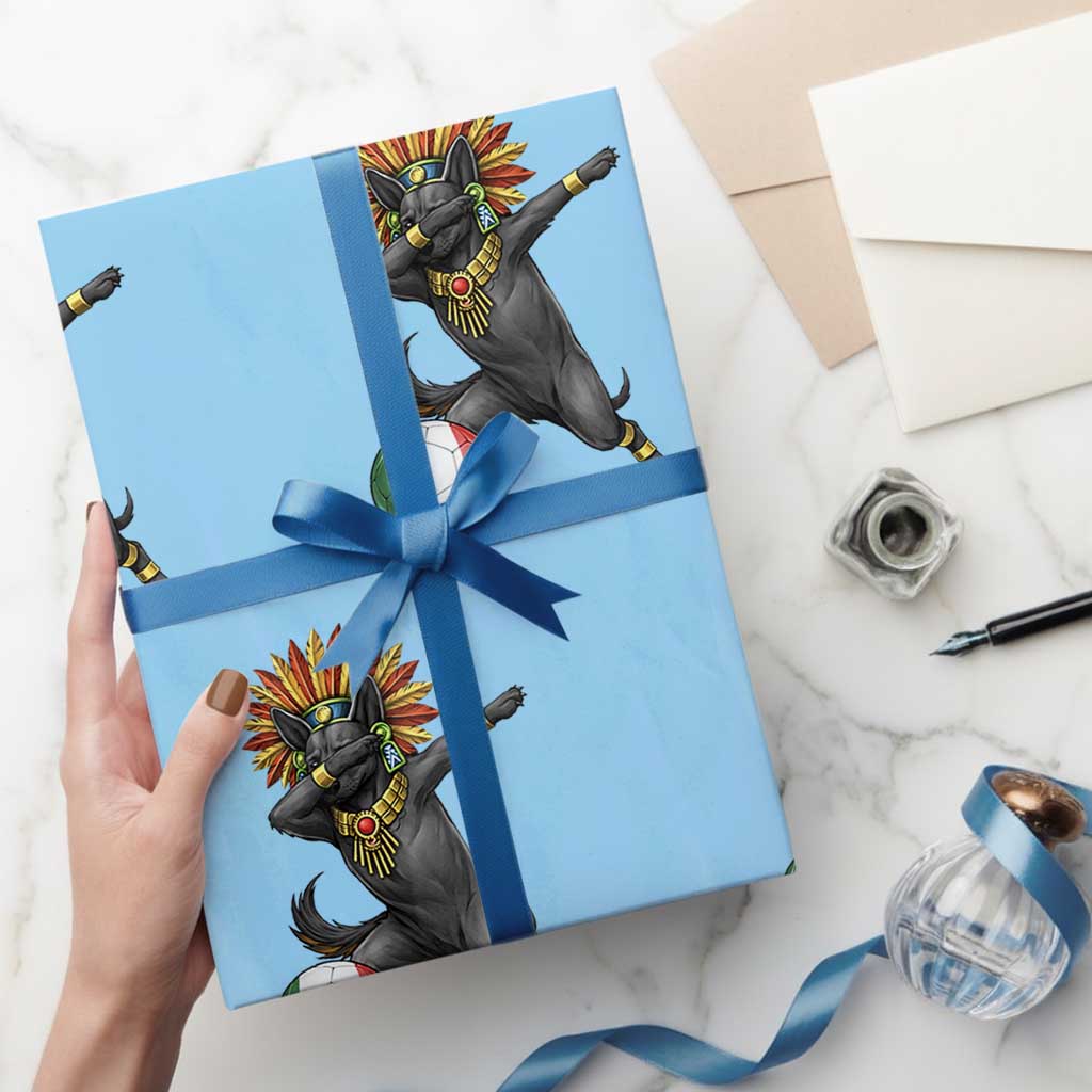 Aztec Xolo Dog Soccer Wrapping Paper Roll Mexican Heritage Fan Gift