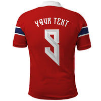 Custom Norway Football 2026 Combo Polo Shirt and Men's Shorts Nordic Knot Pattern Red Color LT03