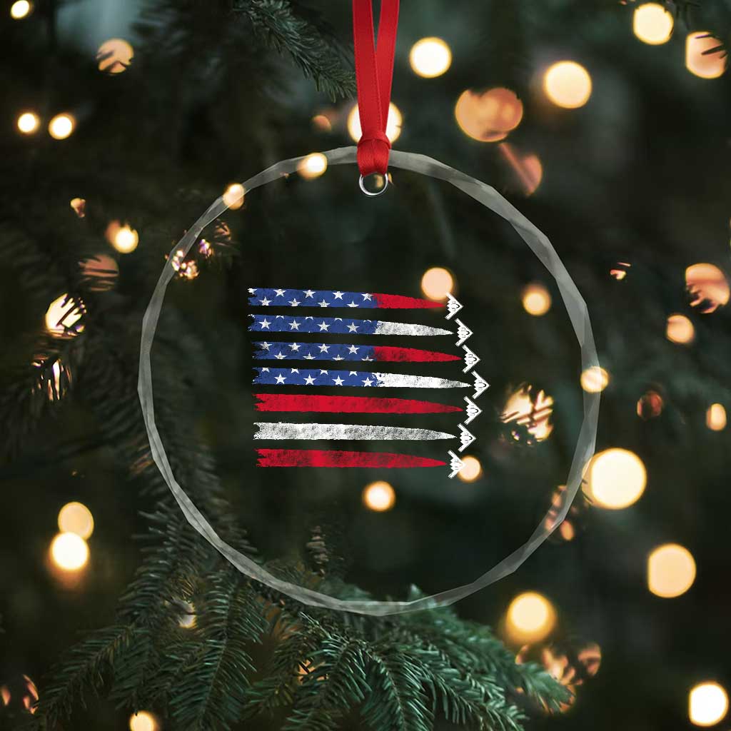 B2 Spirit Crystal Glass Ornament B-2 Stealth Bomber Aircraft American Flag Patriotic TS10