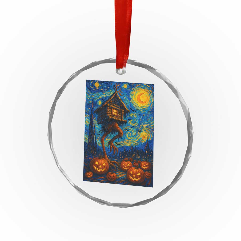 Baba Yaga House Crystal Glass Ornament Starry Night Van Gogh Slavic Folklore Russia Fairy Tale TS10