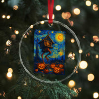 Baba Yaga House Crystal Glass Ornament Starry Night Van Gogh Slavic Folklore Russia Fairy Tale TS10