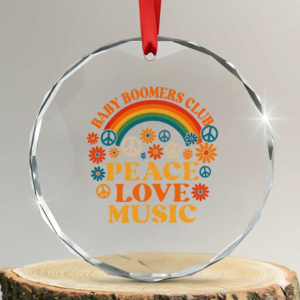 Baby Boomers Generation Crystal Glass Ornament Peace Love Music 60s Hippe - Wonder Print Shop