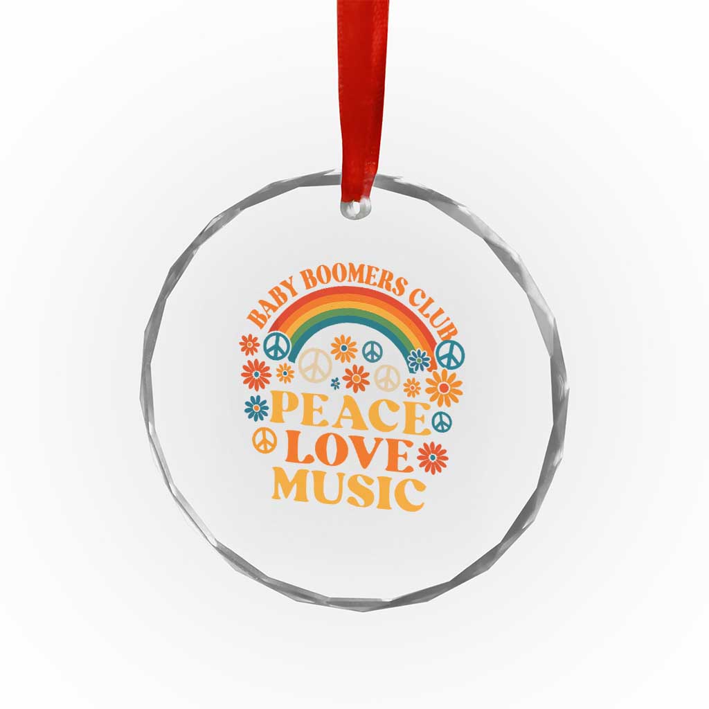 Baby Boomers Generation Crystal Glass Ornament Peace Love Music 60s Hippe - Wonder Print Shop