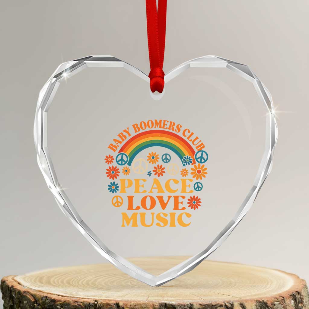 Baby Boomers Generation Heart Crystal Glass Ornament Peace Love Music 60s Hippe - Wonder Print Shop