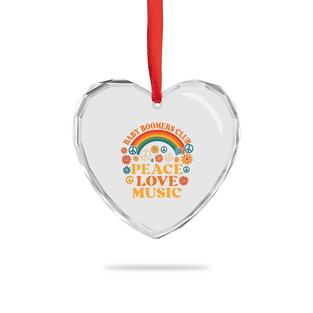 Baby Boomers Generation Heart Crystal Glass Ornament Peace Love Music 60s Hippe - Wonder Print Shop