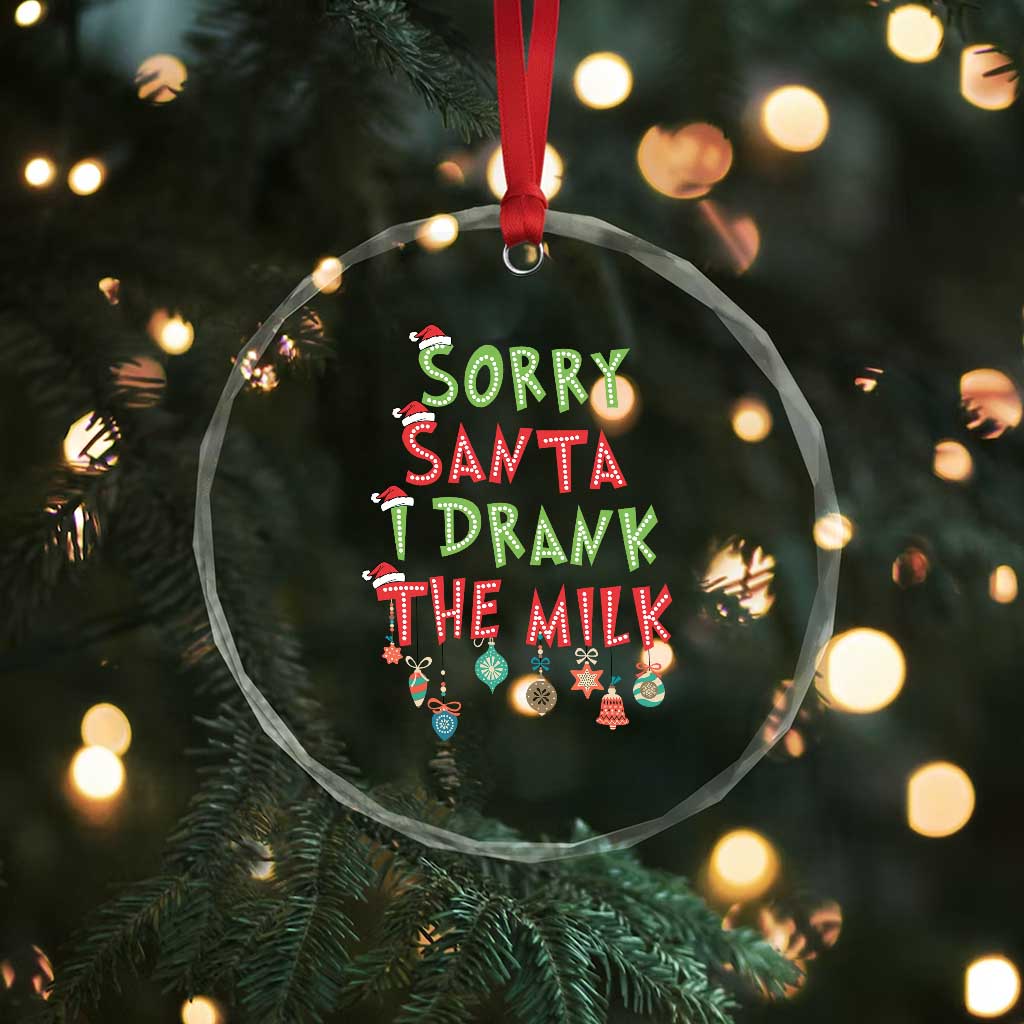 Baby Crystal Glass Ornament Sorry Santa I Drank The Milk TS10