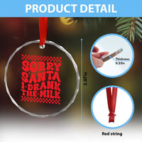 Baby Crystal Glass Ornament Sorry Santa I Drank The Milk Groovy - Wonder Print Shop