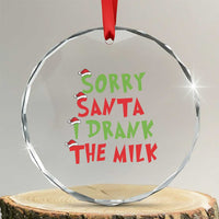 Baby Crystal Glass Ornament Sorry Santa I Drank The Milk Santa Hat TS10