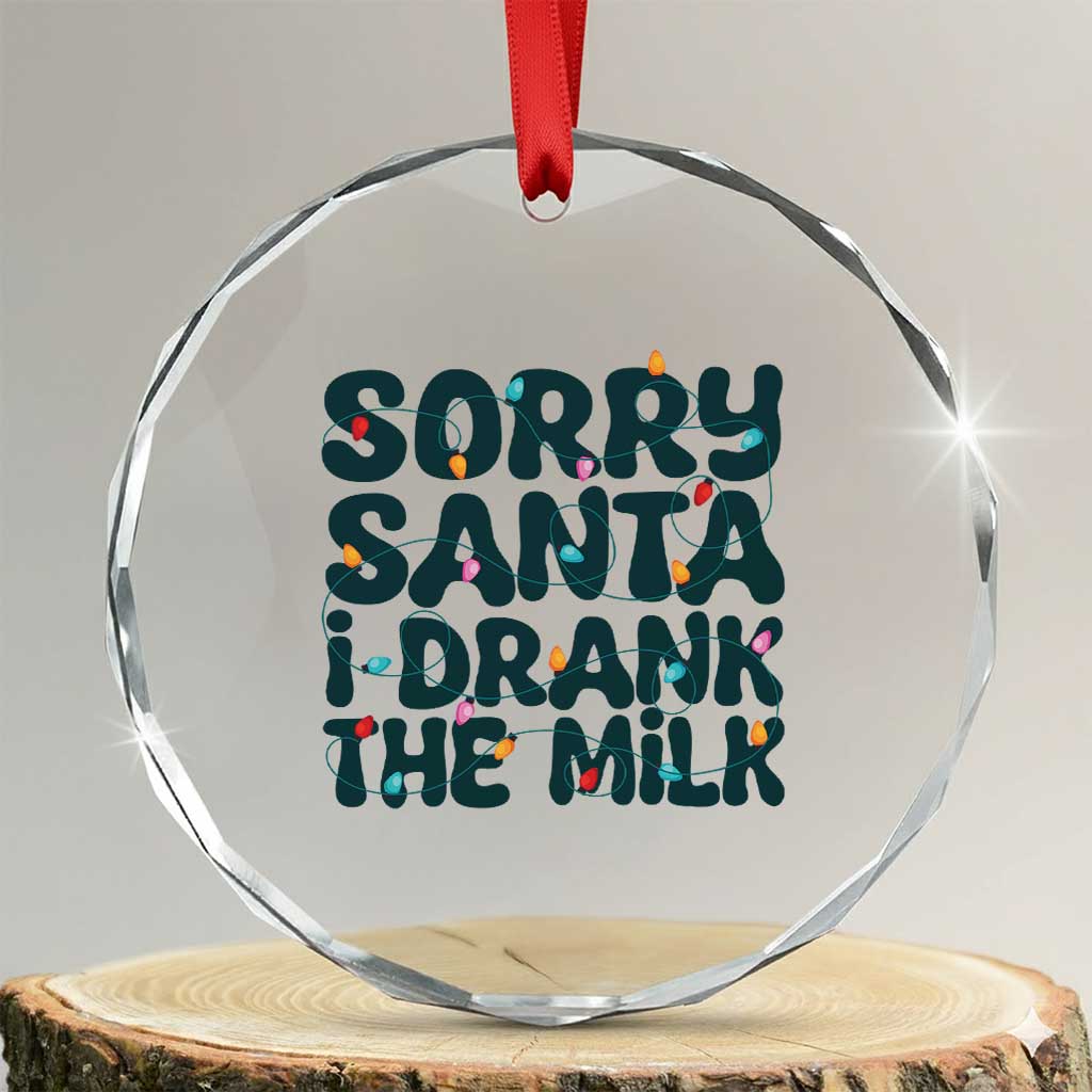 Baby Crystal Glass Ornament Sorry Santa I Drank The Milk Xmas Lights Toddler TS10