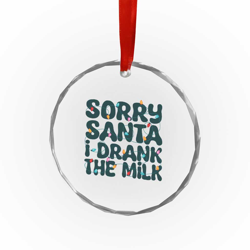 Baby Crystal Glass Ornament Sorry Santa I Drank The Milk Xmas Lights Toddler TS10