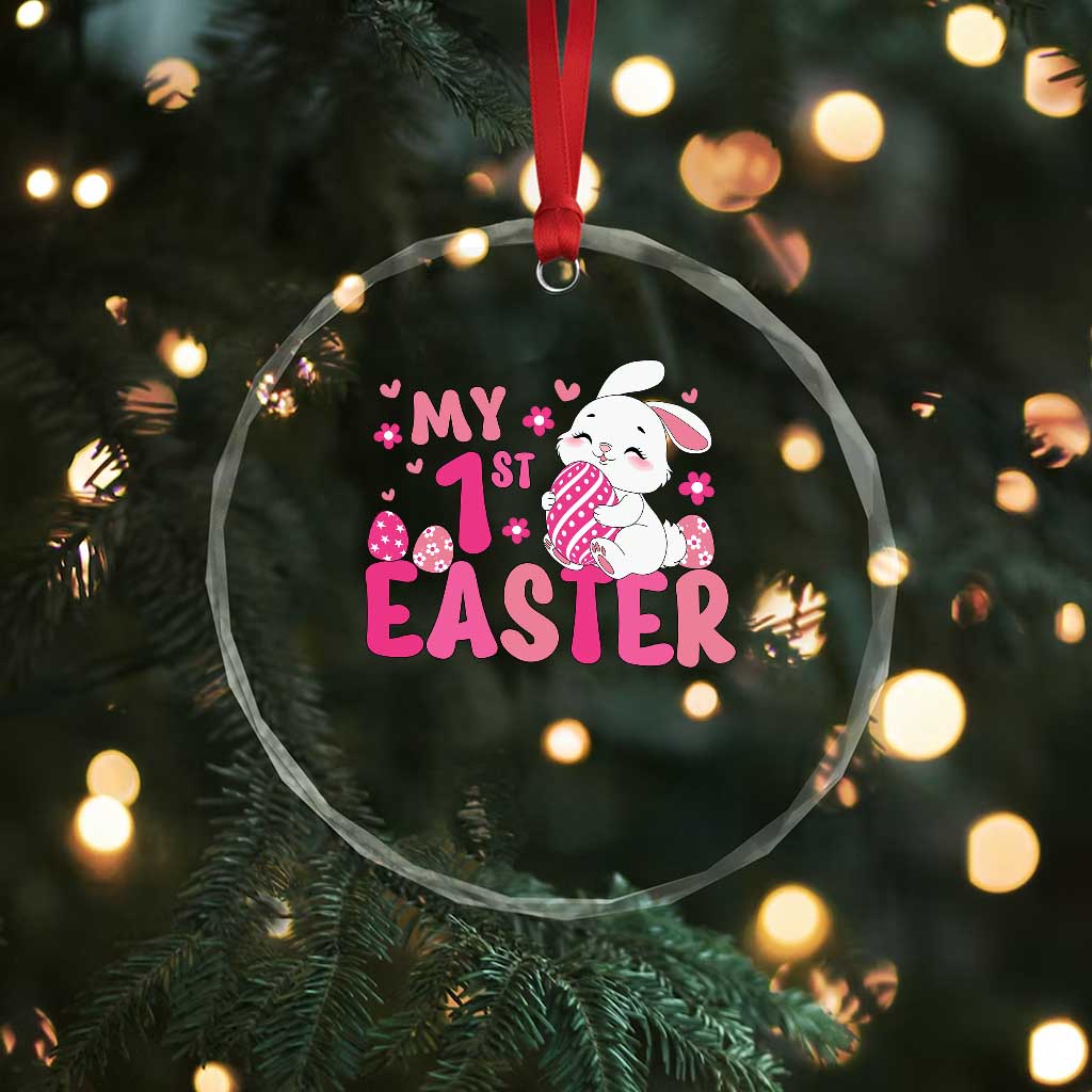 Baby First Easter Crystal Glass Ornament Cute Newborn Gift Bunny Rabbit - Wonder Print Shop