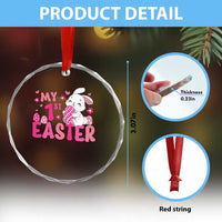 Baby First Easter Crystal Glass Ornament Cute Newborn Gift Bunny Rabbit - Wonder Print Shop