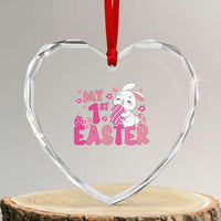 Baby First Easter Heart Crystal Glass Ornament Cute Newborn Gift Bunny Rabbit - Wonder Print Shop