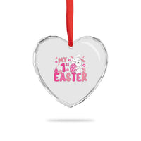 Baby First Easter Heart Crystal Glass Ornament Cute Newborn Gift Bunny Rabbit - Wonder Print Shop