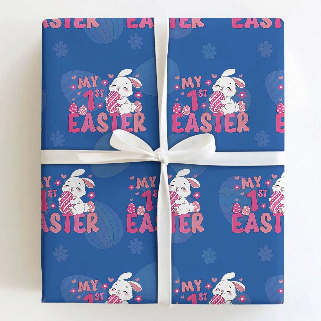 Baby First Easter Wrapping Paper Roll Cute Newborn Gift Bunny Rabbit