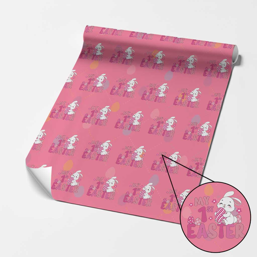 Baby First Easter Wrapping Paper Roll Cute Newborn Gift Bunny Rabbit