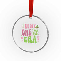Baby Girl First Birthday Outfit Crystal Glass Ornament In My One Year Old Era Witch Pink Green