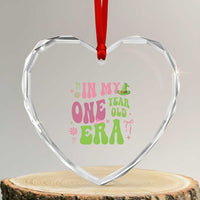 Baby Girl First Birthday Outfit Heart Crystal Glass Ornament In My One Year Old Era Witch Pink Green