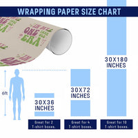 Baby Girl First Birthday Outfit Wrapping Paper Roll In My One Year Old Era Witch Pink Green