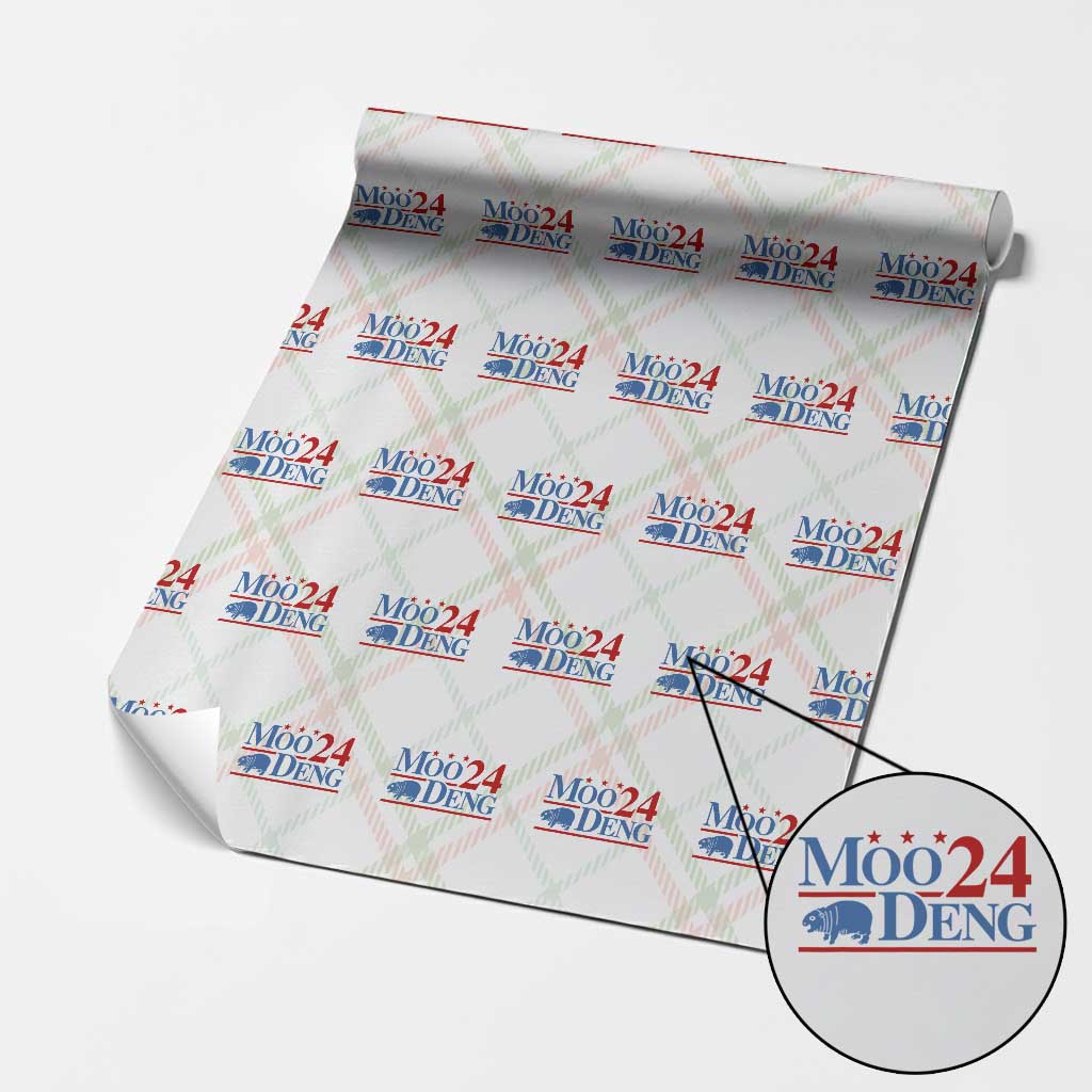 Baby Hippo Moo Deng 2024 Wrapping Paper Roll Pygmy Hippopotamus