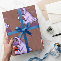 Baby Hippo Moo Deng Wrapping Paper Roll Boo-deng Halloween Cute Pygmy Hippopotamus