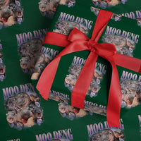 Baby Hippo Moo Deng Wrapping Paper Roll Funny Moo-deng Baby Pygmy Hippopotamus
