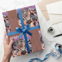 Baby Hippo Moo Deng Wrapping Paper Roll Funny Moo-deng Baby Pygmy Hippopotamus