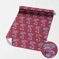 Baby Hippo Moo Deng Wrapping Paper Roll I Love Moo-Deng I Heart You Cute Pygmy Hippopotamus