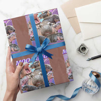 Baby Hippo Moo Deng Wrapping Paper Roll The Famous Cute Pygmy Hippopotamus