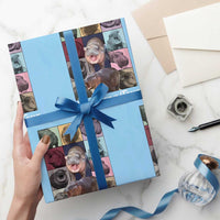 Baby Hippo Moo Deng Tour Wrapping Paper Roll Bouncy Cute Pygmy Hippopotamus