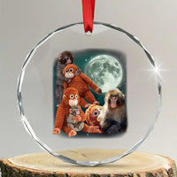 Baby Monkey Punch Crystal Glass Ornament Three Punch Moon Orange Toy