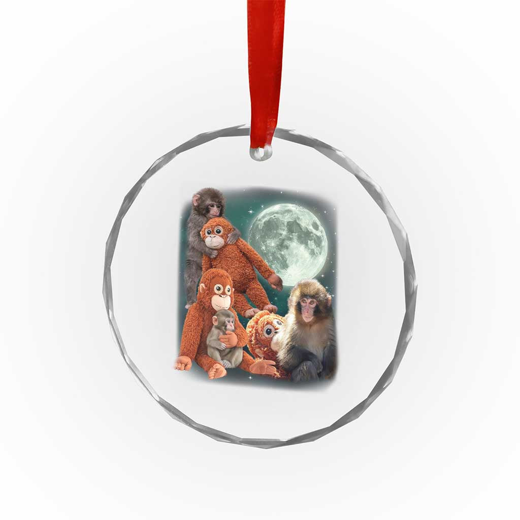 Baby Monkey Punch Crystal Glass Ornament Three Punch Moon Orange Toy