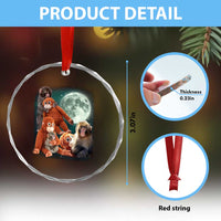 Baby Monkey Punch Crystal Glass Ornament Three Punch Moon Orange Toy