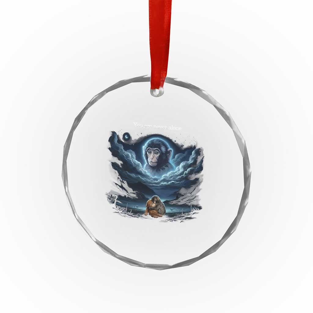 Baby Monkey Punch Crystal Glass Ornament You Are Never Alone Brave