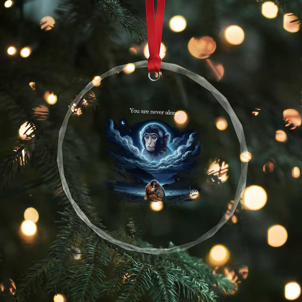 Baby Monkey Punch Crystal Glass Ornament You Are Never Alone Brave