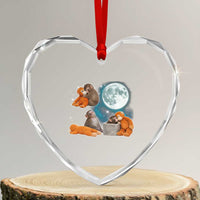 Baby Monkey Punch Heart Crystal Glass Ornament Team Punch Monkey Viral Trend