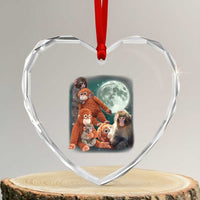 Baby Monkey Punch Heart Crystal Glass Ornament Three Punch Moon Orange Toy
