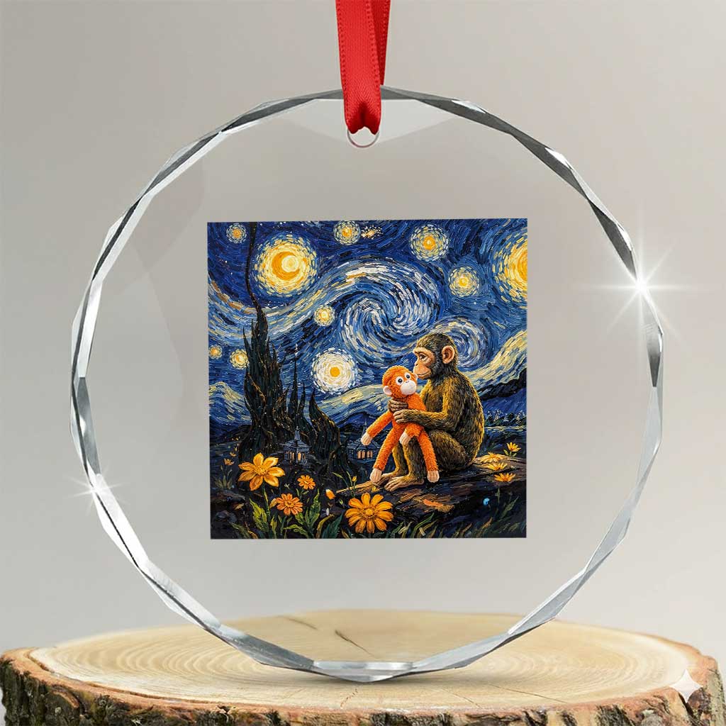Baby Monkey Punch Starry Night Viral Trend Crystal Glass Ornament