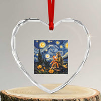 Baby Monkey Punch Starry Night Viral Trend Heart Crystal Glass Ornament