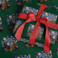 Baby Monkey Punch Starry Night Viral Trend Wrapping Paper Roll