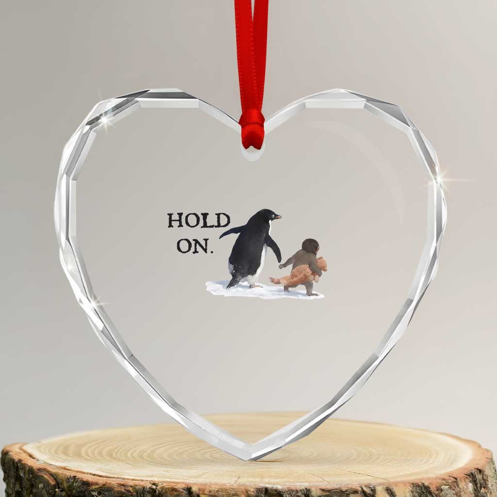 Baby Monkey Punch Viral Trend Heart Crystal Glass Ornament Hold On