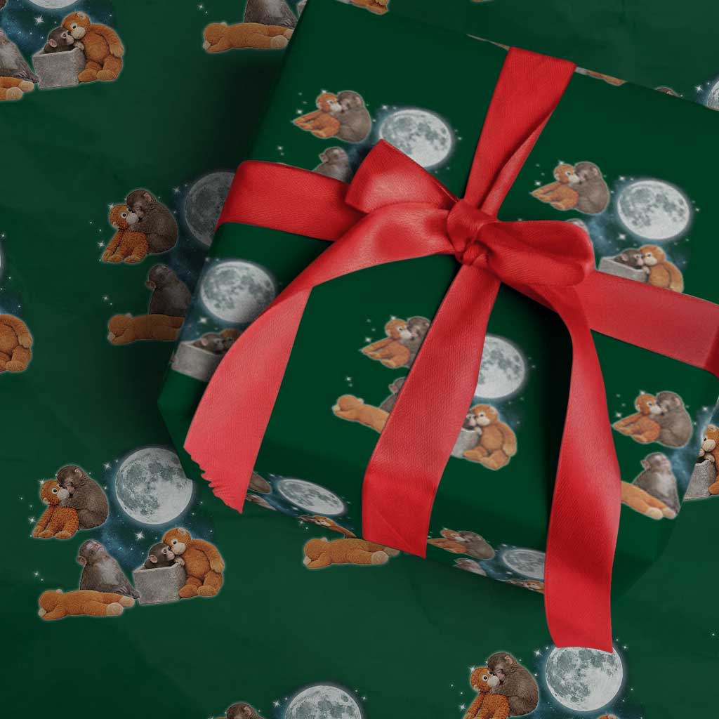 Baby Monkey Punch Wrapping Paper Roll Team Punch Monkey Viral Trend