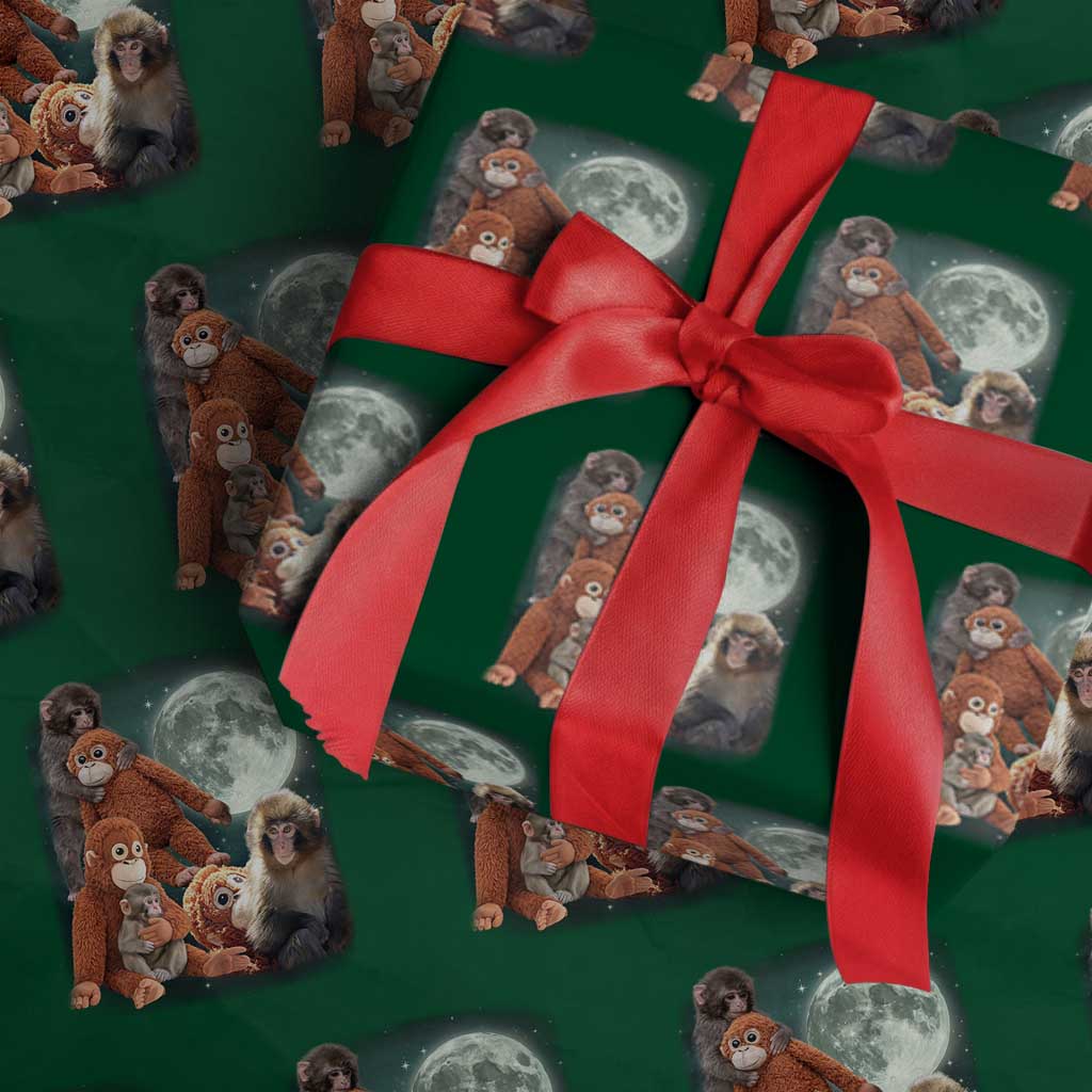 Baby Monkey Punch Wrapping Paper Roll Three Punch Moon Orange Toy