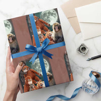 Baby Monkey Punch Wrapping Paper Roll Three Punch Moon Orange Toy
