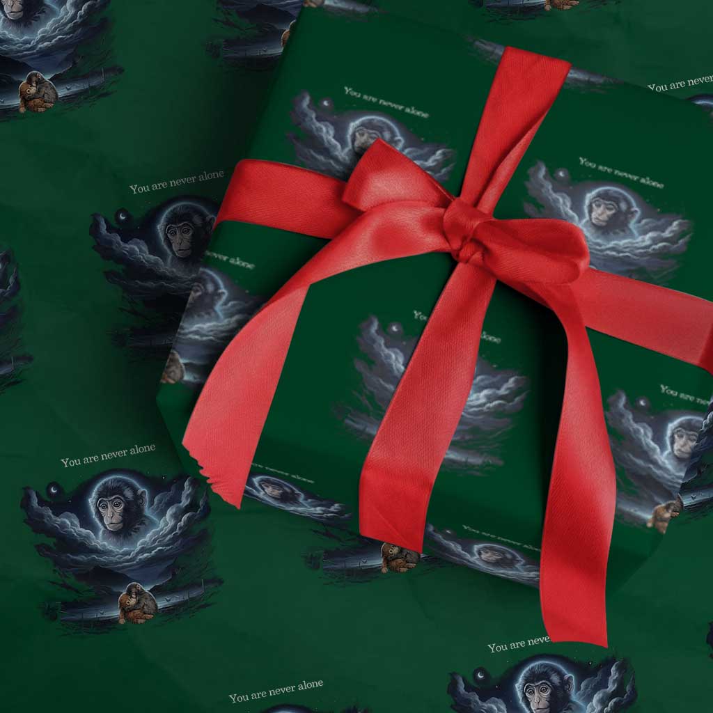 Baby Monkey Punch Wrapping Paper Roll You Are Never Alone Brave