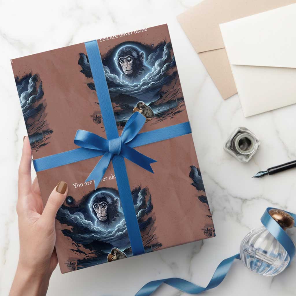 Baby Monkey Punch Wrapping Paper Roll You Are Never Alone Brave